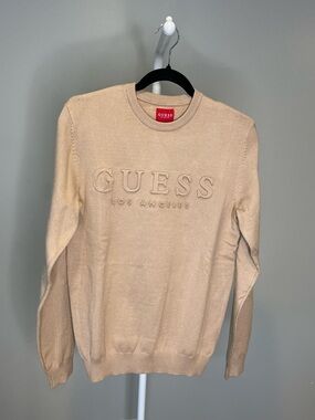 GUESS Men's Crewneck Sweater in Light Beige